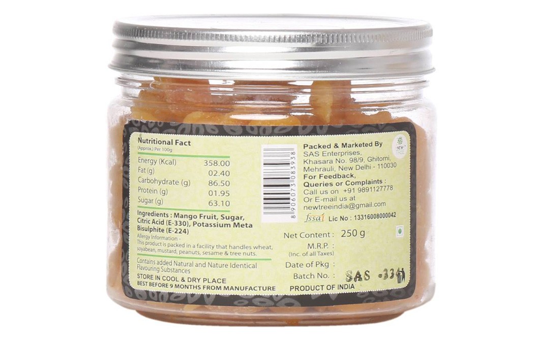 New Tree Fruit Meal Dried Mango   Glass Jar  250 grams